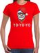 Bellatio Decorations Gangster / rapper Santa fout Kerstshirt / Kerst t-shirt rood voor dames - Kerstkleding / Christmas outfit M