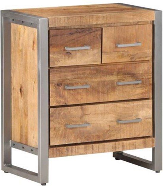 vidaXL Dressoir 60x35x70 cm ruw mangohout