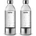 Aarke AASPB1-STEEL 2-pack Flessen voor Bruiswatermaker Carbonator 3, BPA-vrij, met details in Staal (450ml) Steel