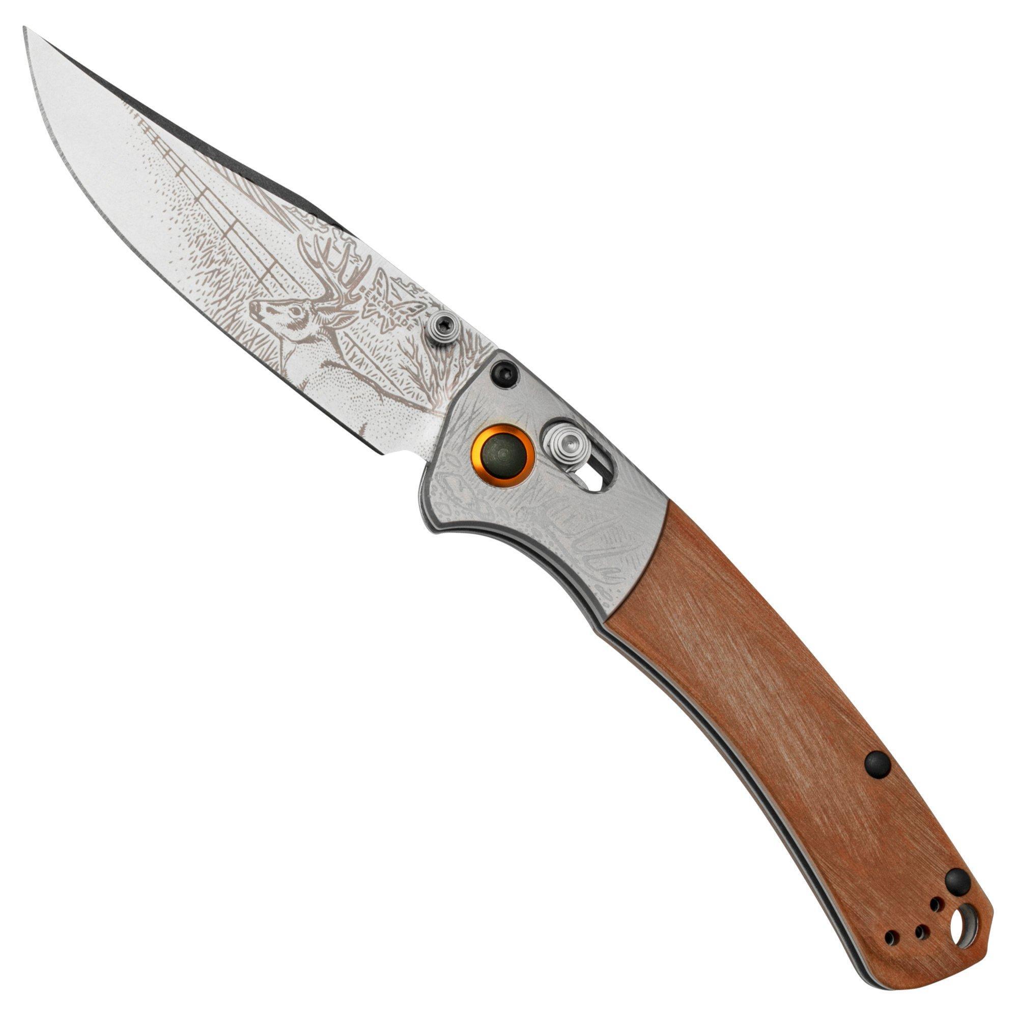 Benchmade Benchmade Mini Crooked River Whitetail Limited Edition Artist Series 15085-2202, jachtzakmes, Casey Underwood design