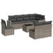 vidaXL 9-delige Loungeset met Kussens, Poly Rattan, Grijs