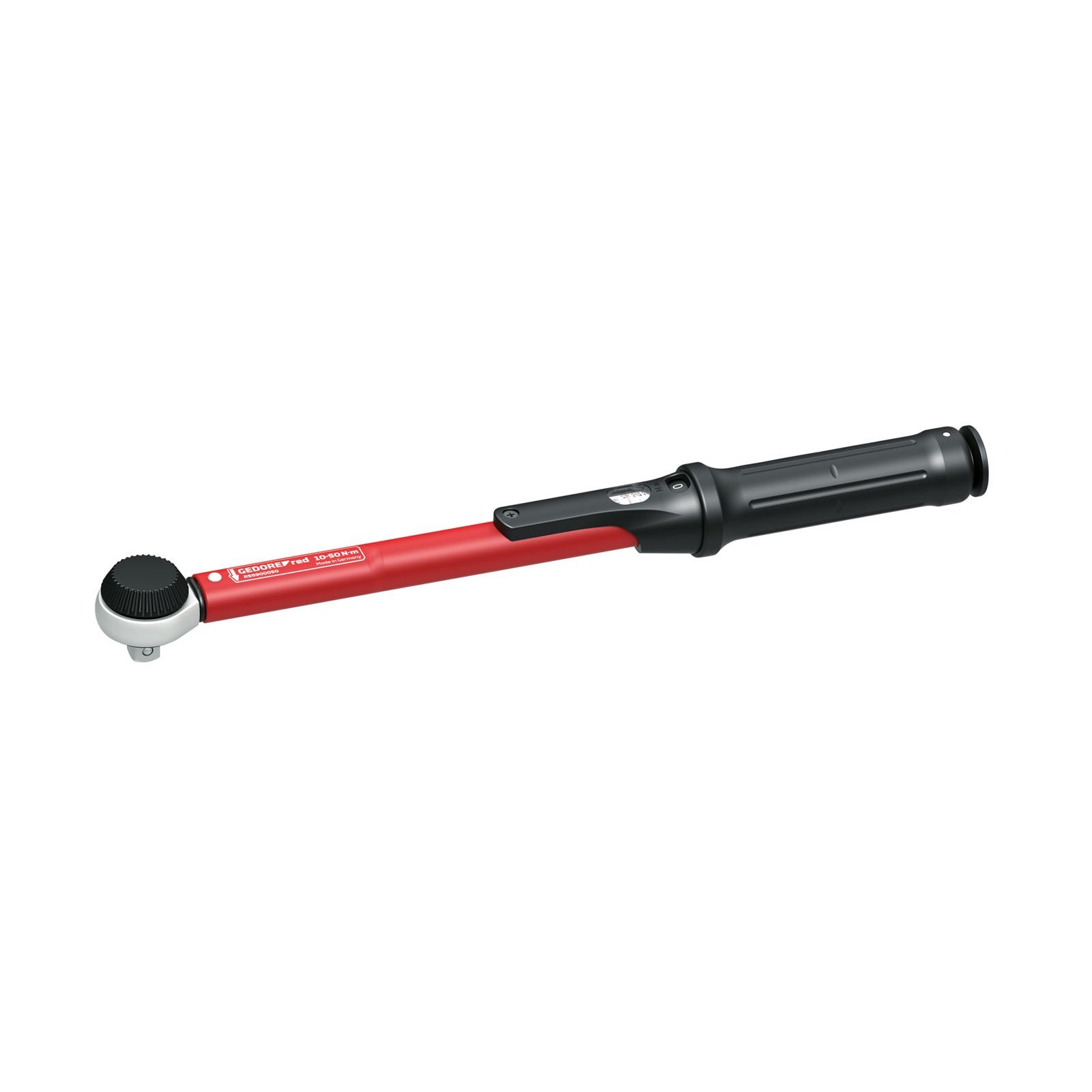 Gedore RED R58900050 momentsleutel 10-50Nm L.335mm rode draaimomentsleutel voor links- en rechtsdraaiende schroefdraad, 3/8 inch, 10-50 Nm, stalen buis, rood/zwart