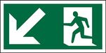 Seco Fire Exit pijl naar beneden, links en links, 300 mm x 150 mm - halfharde kunststof 1 mm