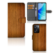 B2Ctelecom PPO A57 | A57s | A77 4G Book Style Case Donker Hout