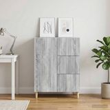 vidaXL Dressoir met lade Grijs sonoma 66 x 34,5 x 90 cm Bewerkt hout