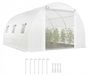 Bâche de serre - Bâche plastique pour serre, structure tunnel - Porte moustiquaire, poteaux de soutien, protection UV, résistant aux intempéries - Vert olive