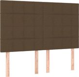 vidaXL Hoofdbord donkerbruin stof 144x5x118/128 cm