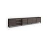 Meuble TV effet bois de chêne foncé et noir 309x35x61cm avec pieds