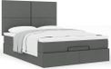 Maison Exclusive - Cadre de lit ottoman avec matelas, gris foncé, 140x190 cm, textile