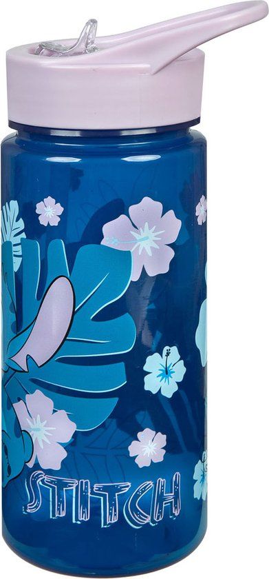 Undercover Lilo & Stitch Drinkfles - 500ml - Blauw - Met Rietje - Lekvrij