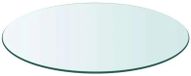 Table de table ronde en verre - 70 cm verre trempé - 0,8 cm d'épaisseur - Plateau de remplacement transparent pour table basse ou table d'appoint - Bleu