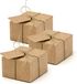 PartyDeco cadeaudoosje Kraft - Bruiloft bedankje - 40x met etiketten - bruin - 6 x 4 cm
