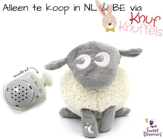 Easidream Ewan het Droomschaap - Grijs - Versie 2.0 - Deluxe - Hartslag knuffel