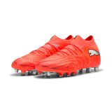 PUMA Future 9 Ultimate AG Unleashed - Rouge éclatant/Blanc/Noir/Argenté Femme - Herbe synthétique (AG), pointure 37