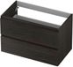 INK - Onderkast 2 Laden Greeploos met Houten Keerlijst - 80 cm Breed - Intens Eiken