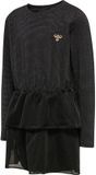 Hummel Kinderjurk Hmlellen Dress 212822 Zwart Katoen Lange Mouw Kort