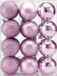 Casaria® DEUBA Kerstboomballen 24st - Ø6cm Mat Glanzend Glinsterend - Kunststof Roze