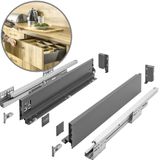 GTV Ladesysteem AXIS PRO - ladenset met volledig uittrekbare en soft-close - lengte 400 mm - hoogte 86 mm - kleur antraciet