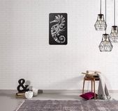 Metal Decor - Geometrische design wanddecoratie van zwart zeahorse metaal