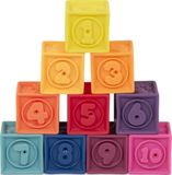 B. Toys Babyspeelgoed, zachte bouwblokken, bouwstenen, motoriek, educatief speelgoed, stapelkubus met cijfers en dieren voor baby's vanaf 6 maanden (10 delen)