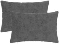 vidaXL Kussensloop - 2 stuks - Donkergrijs - 40 x 60 cm