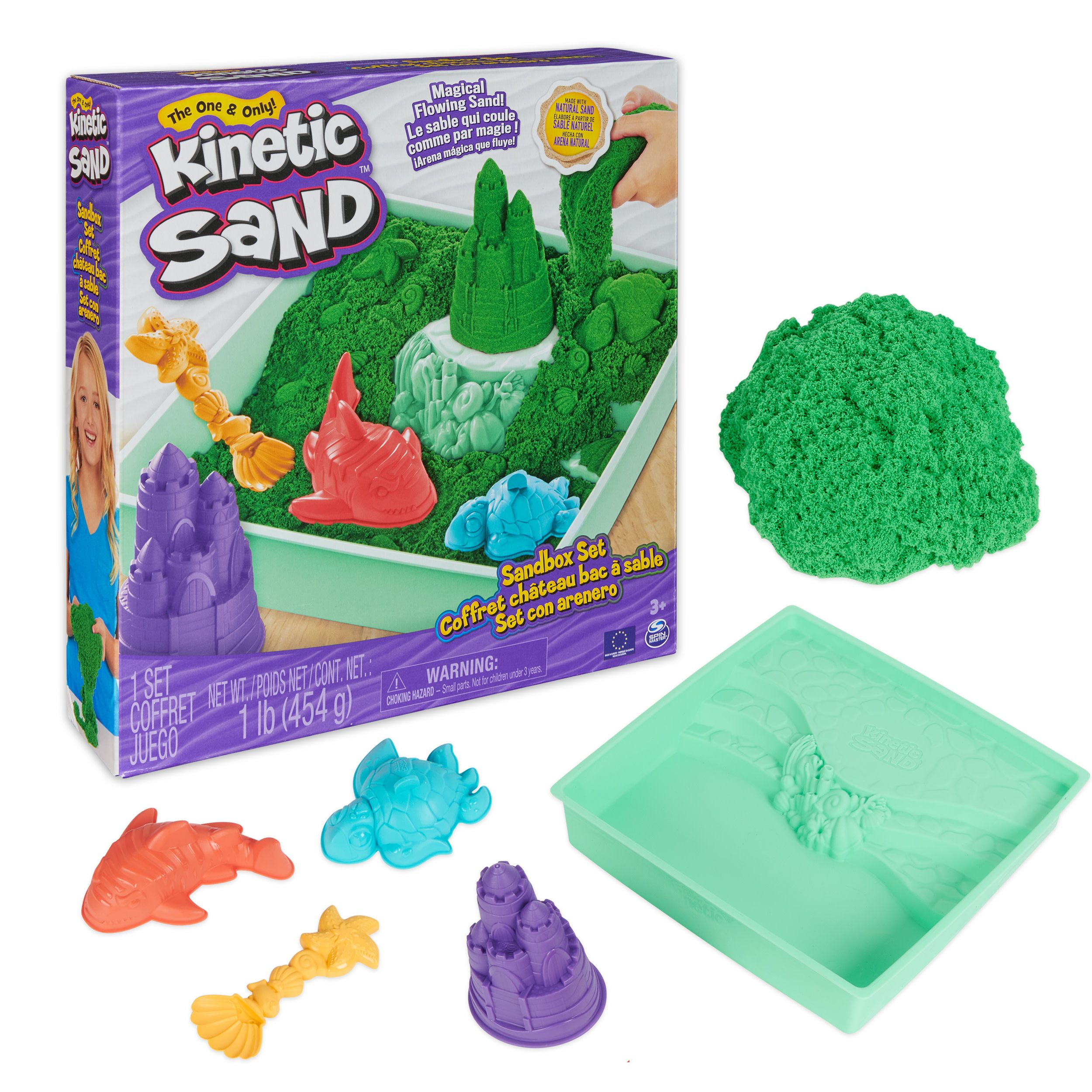 Kinetic Sand Sand Box - Groen - Sensorisch speelgoed