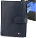 Beltimore D49 - Portefeuille en cuir - Classique - Bleu marine - Vertical
