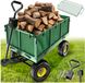 tectake® XXL Chariot de jardin avec pneus gonflables - Chariot de jardin - Chariot de transport - Chariot à main avec capacité de 550 kg - Housse incluse, poignée amovible et parois latérales articulées