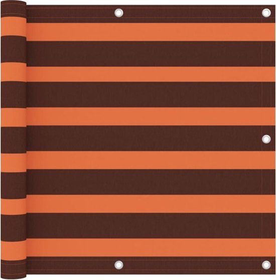 vidaXL Balkonscherm 90x600 cm Oxford stof Oranje en bruin