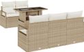 vidaXL Tuinbank Set Beige Polyrattan