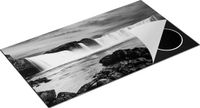 Chefcare Inductie Beschermer Waterval bij een Oranje Hemel - Zwart Wit - 95x55 cm