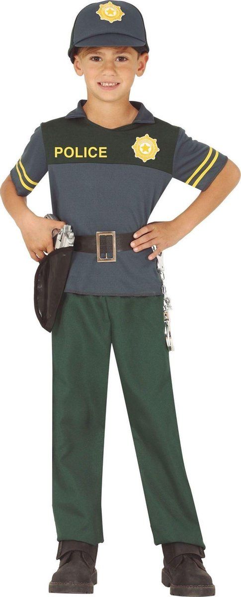 Fiestas Guirca Verkleedpak Politie Groen Mt 146/152