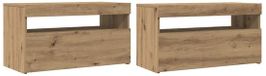 vidaXL Tv-meubel met LED 75x35x40 cm bewerkt hout artisanaal eiken