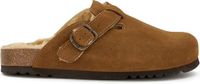 Scholl FAE NEW F Suede SA Womens Taupe FALSO Clogs - Taupe - Maat 38
