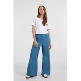 Anytime denim wide leg broek blauw