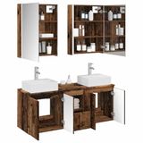 vidaXL Badkamerkast - set - 5 - st - Oud - hout - Bewerkt - hout