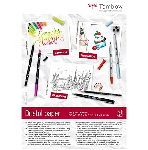 Tombow Tekenblok Bristol A6 (14,8 x 10,5 cm), 250 g/m², 25 vellen