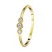 Lucardi Dames Ring goldplated met zirkonia - Ring - Cadeau - Echt Zilver - Goudkleurig