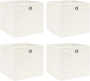vidaXL Opbergboxen - 4 stuks - 32x32x32 cm - Wit