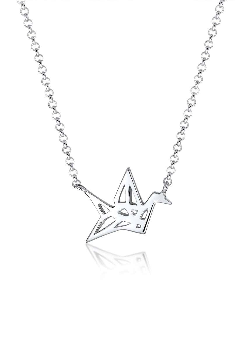 Elli Ketting Vogel Oregami 925 Sterling Zilver