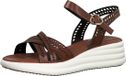 Tamaris Plateau sandalen met sleehak Bruin - Dames - Leer - Maat 37