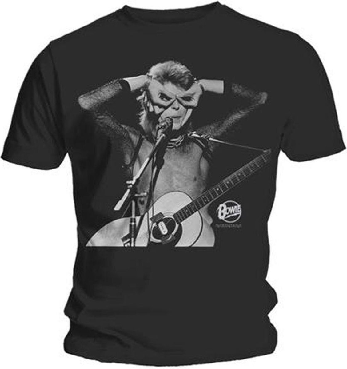 Rocks-Off David Bowie Heren Tshirt -S- Acoustics Zwart