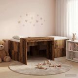 vidaXL Kinderhoogslaper met bureau Oud hout 80 x 200 cm