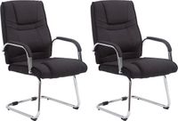 CLP Attila Set van 2 Eetkamerstoelen - Stof zwart