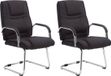 CLP Attila Set de 2 chaises de salle à manger - Tissu noir