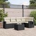 Maison Exclusive - Ensemble de jardin d'extérieur, 6 pièces, avec coussins, noir, en polyrotin