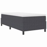 vidaXL Boxspring bed Donkergrijs en Wit 100 x 200 cm Corduroy stof