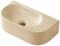 QeramiQ Pure Fontein - 40x22x12cm - Glad - halfrond - zonder kraangat - Keramiek - Beige mat
