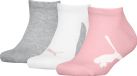 Puma - Kids Sneakersokken - 3 Pack - Maat 23-26 - Roze/Grijs