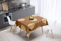 Bonamaison Tafelkleed, Anti-Mold, Sneldrogend, Waterdicht, 100% Polyester Tafellaken, Bruine tinten, 140 x 140 Cm